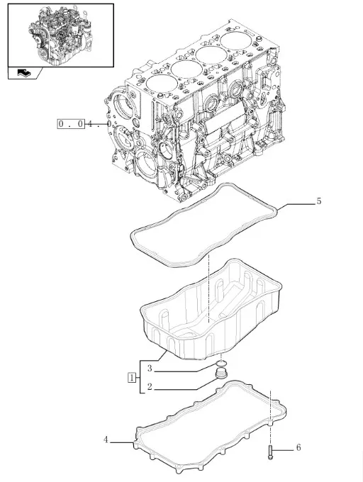 504179443 - Прокладка упл. поддона ДВС F5 минипогр. CNH